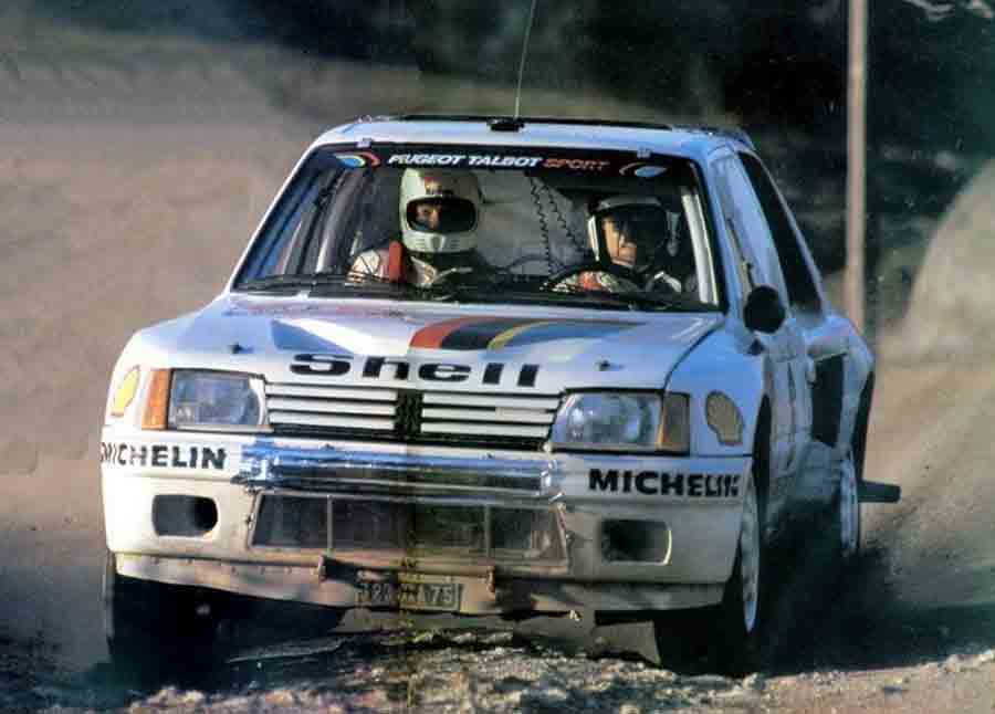 Vencedor de 1985 - Timo Salonen com o seu Peugeot 205 Turbo 16